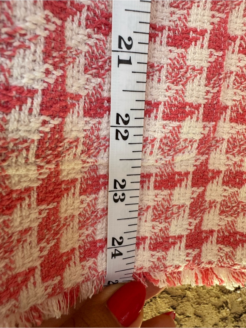 Talbots Pink & White Houndstooth Collarless Tweed Jacket size 12 - Picture 6 of 8